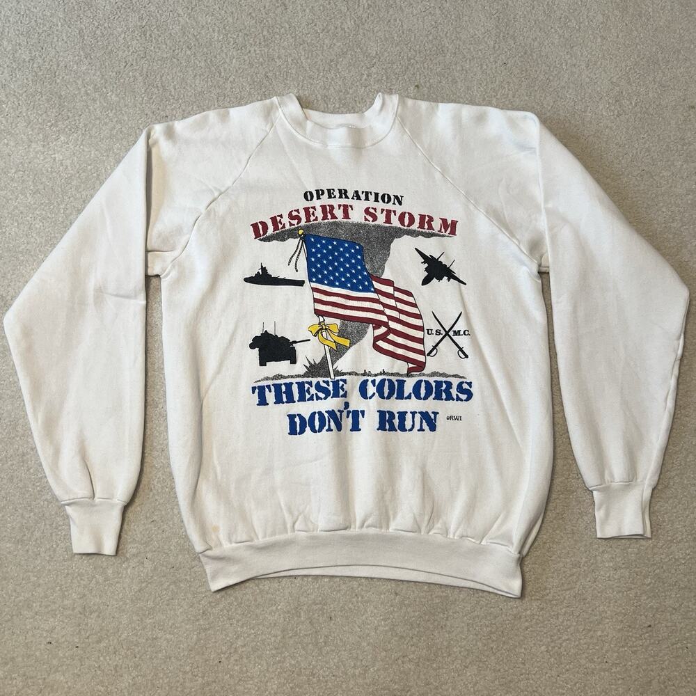 Vintage Operation Desert Storm These Colors Don’t Run Sweatshirt Military XL 90s